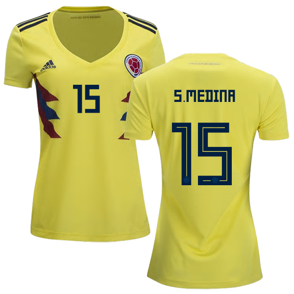 Women's Colombia #15 S.Medina Home Soccer Country Jersey - Click Image to Close